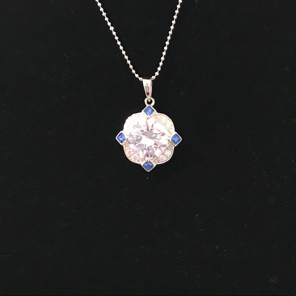 4ct Art Deco Sapphire Pendant - Picture 4 of 14